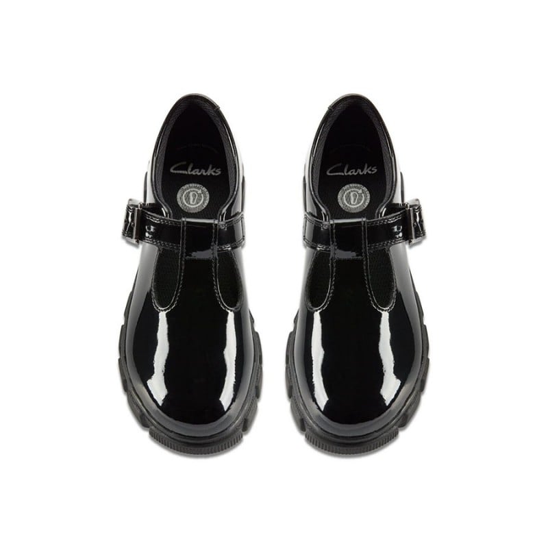 Clarks black patent school shoes online